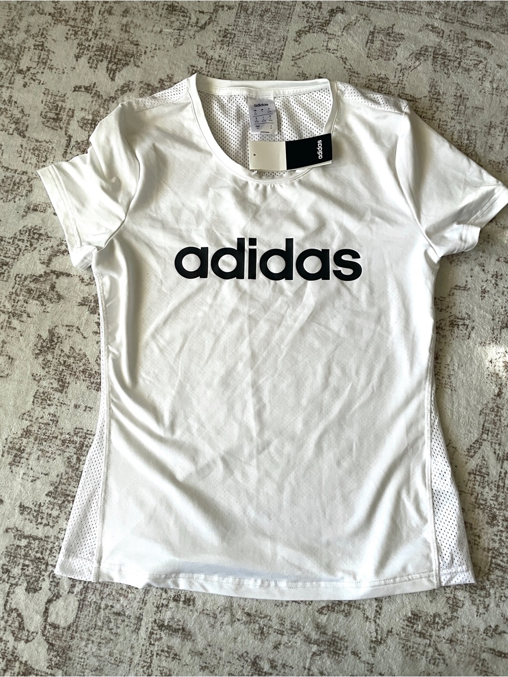 adidas White Short-Sleeve Logo Tee